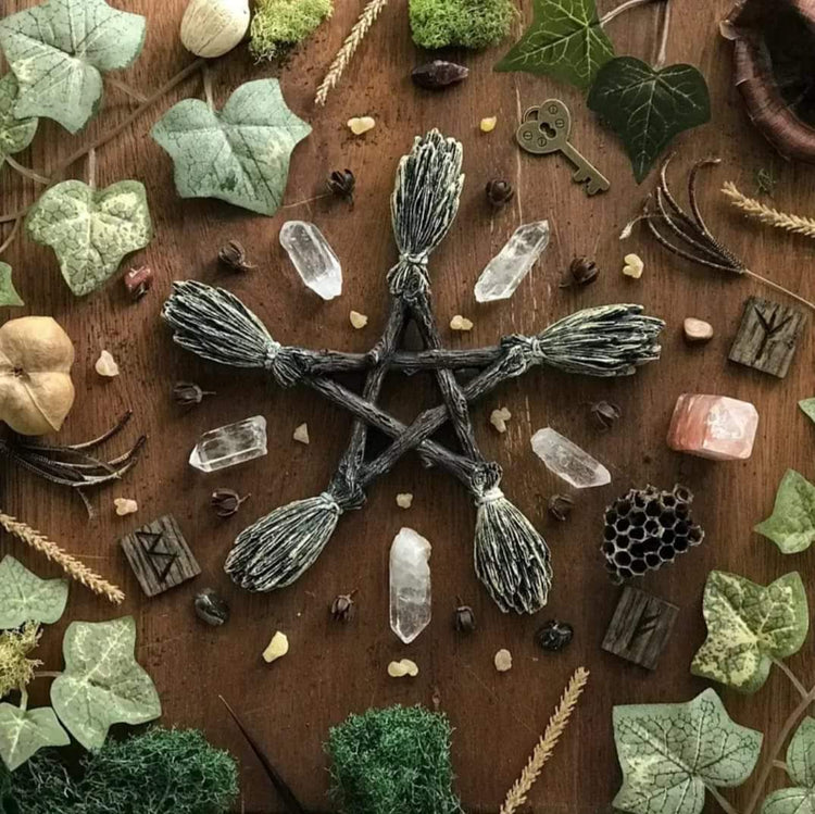 Besom Pentagram Protection Wall Hanging