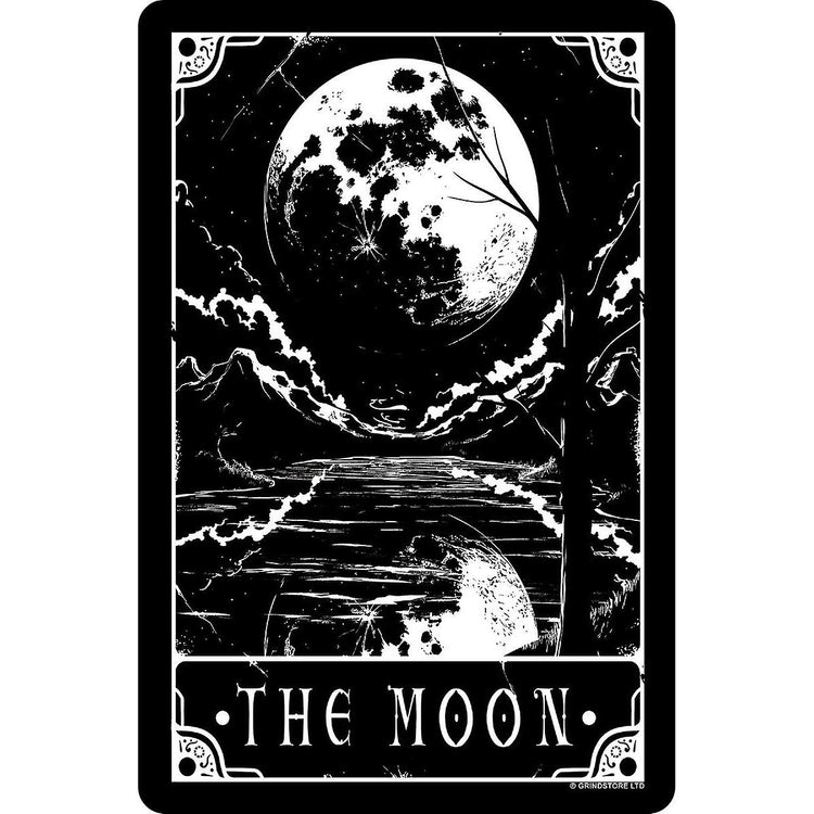 Deadly Tarot, The Moon Tarot Tin Sign - JOURNEY artisan soaps & candles