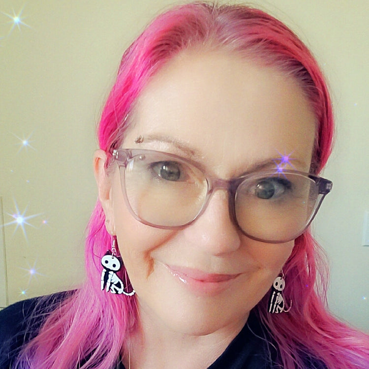 Feline Skeleton Earrings