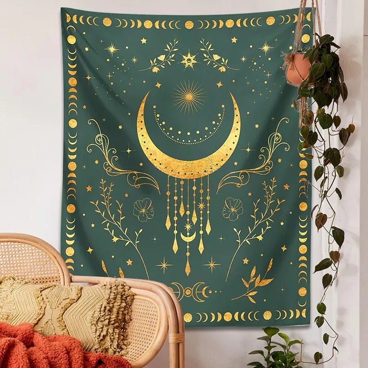 Celestial Crescent Moon Tapestry - JOURNEY artisan soaps & candles