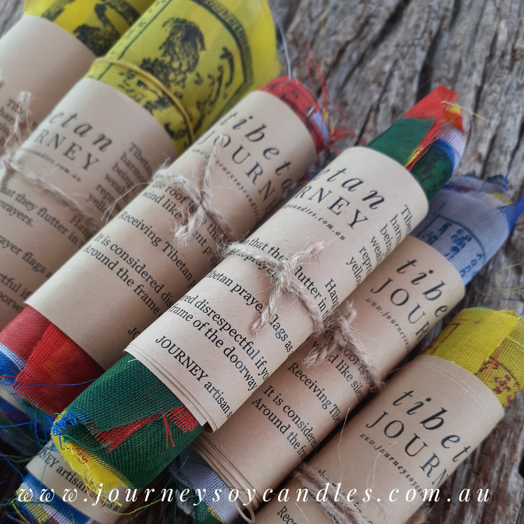 Tibetan Prayer Flags - Dar Cho, Celebrate Your Universe - JOURNEY artisan soaps & candles