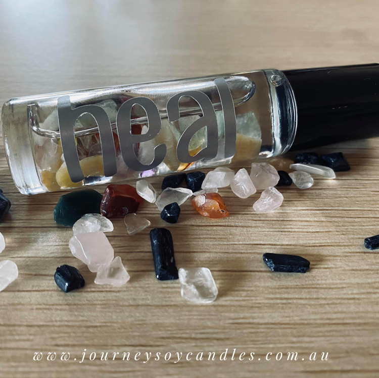 Heal, Peppermint & Spearmint Crystal-infused Healing Oil - JOURNEY artisan soaps & candles