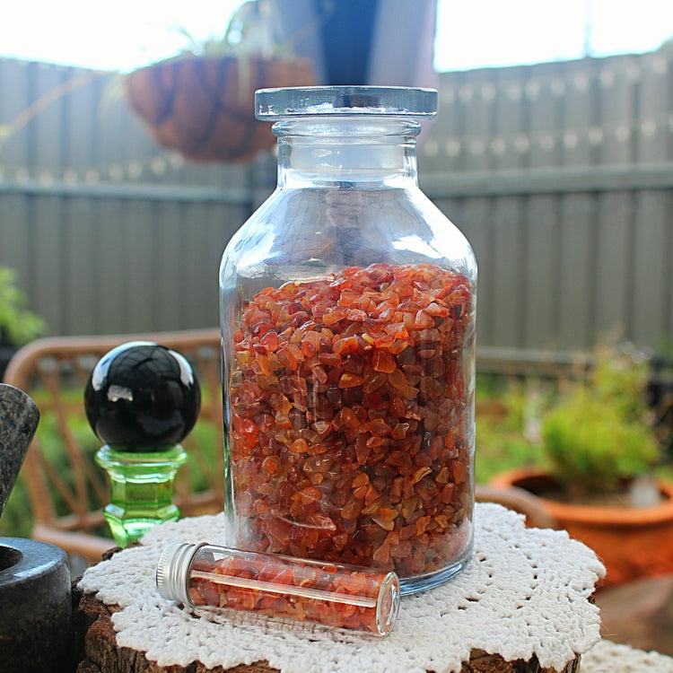 Carnelian Crystal Chips - JOURNEY artisan soaps & candles