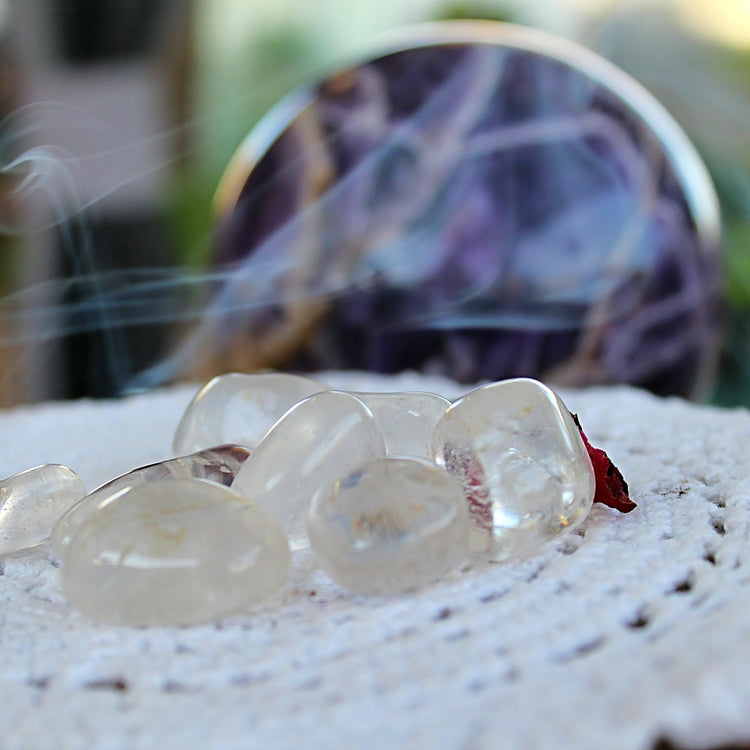 Clear Quartz Tumbles - JOURNEY artisan soaps & candles