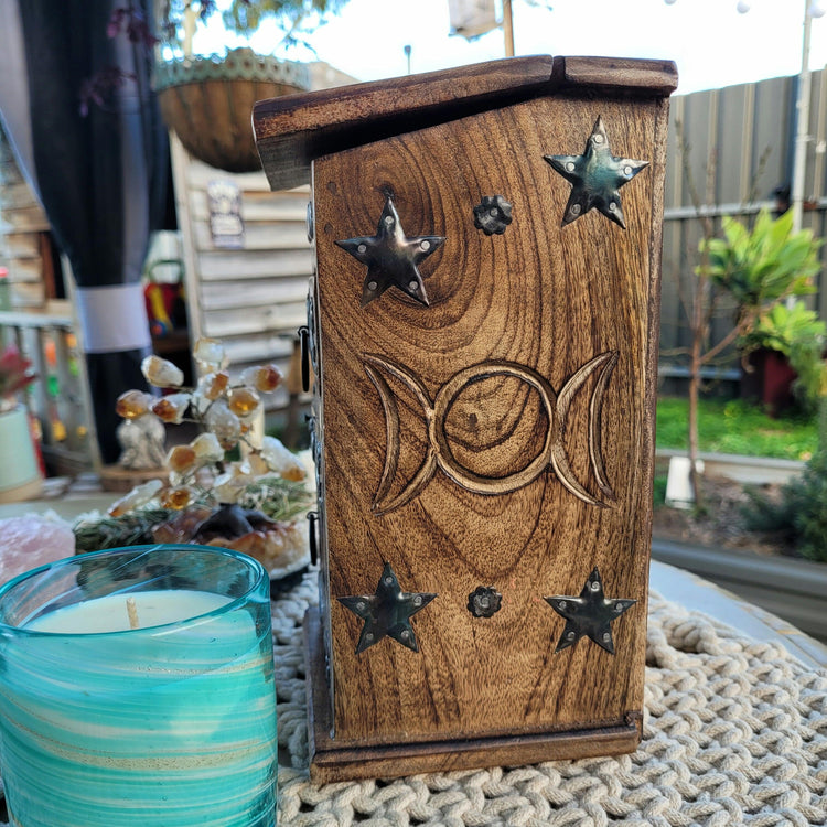 Triple Moon Wooden Chest - JOURNEY artisan soaps & candles