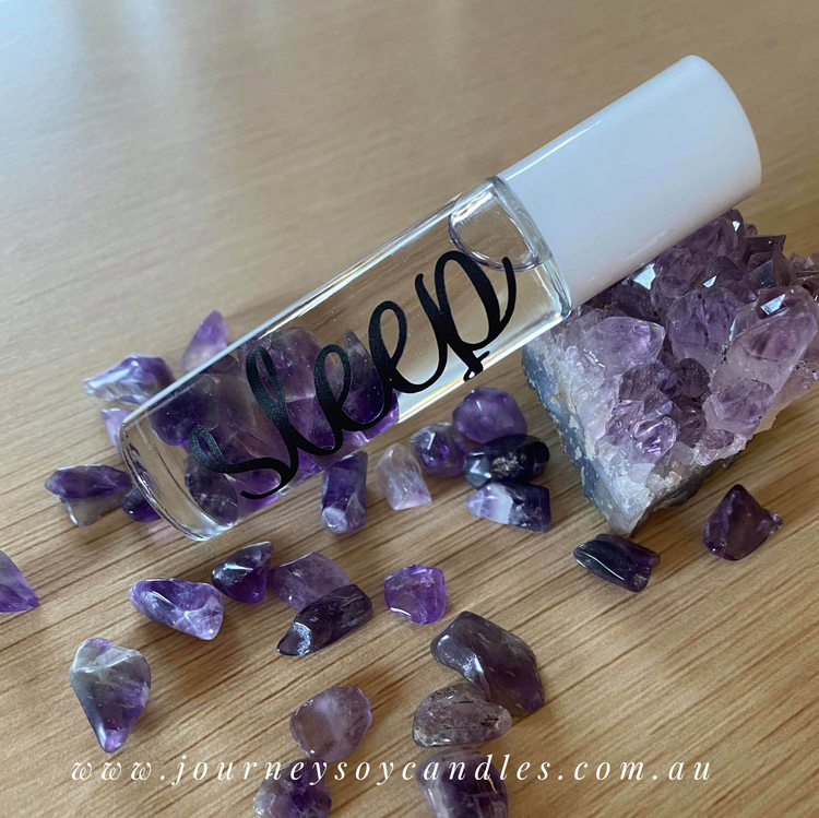 Sleep, Crystal-infused Healing Oil of Sweet Orange, Lavender & Ylang Ylang Essential Oils - JOURNEY artisan soaps & candles