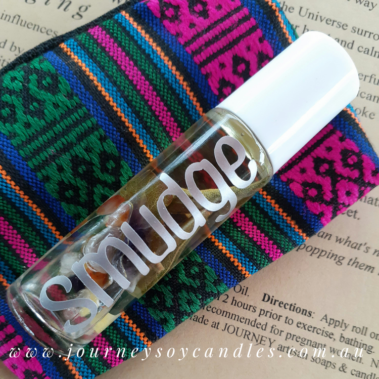 White Sage Essential Oil, Crystal-infused Smudge Oil - JOURNEY artisan soaps & candles