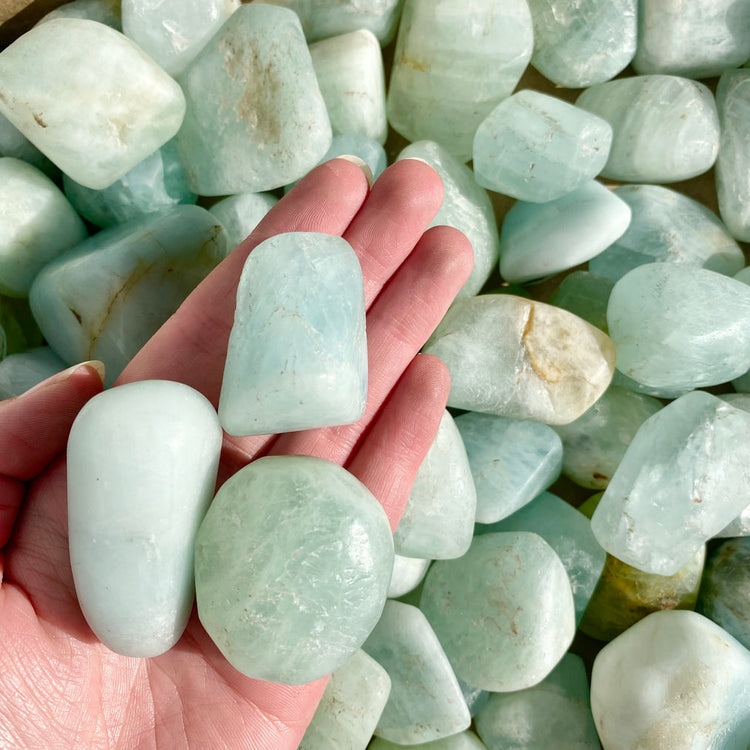 Large Aquamarine Tumbles - JOURNEY artisan soaps & candles