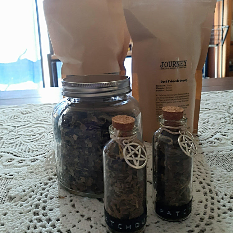 Dried Patchouli Leaves - Burn for Love, Wealth & Luck - JOURNEY artisan soaps & candles