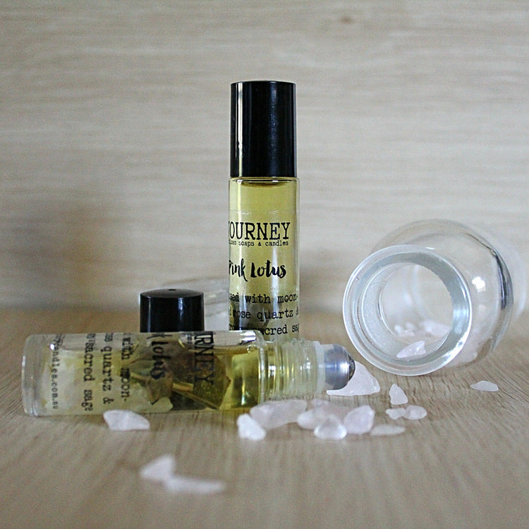 Pink Lotus Crystal-infused Healing Perfume - JOURNEY artisan soaps & candles