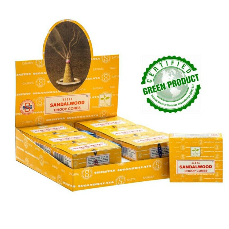 Satya Sandalwood Dhoop Cones - JOURNEY artisan soaps & candles