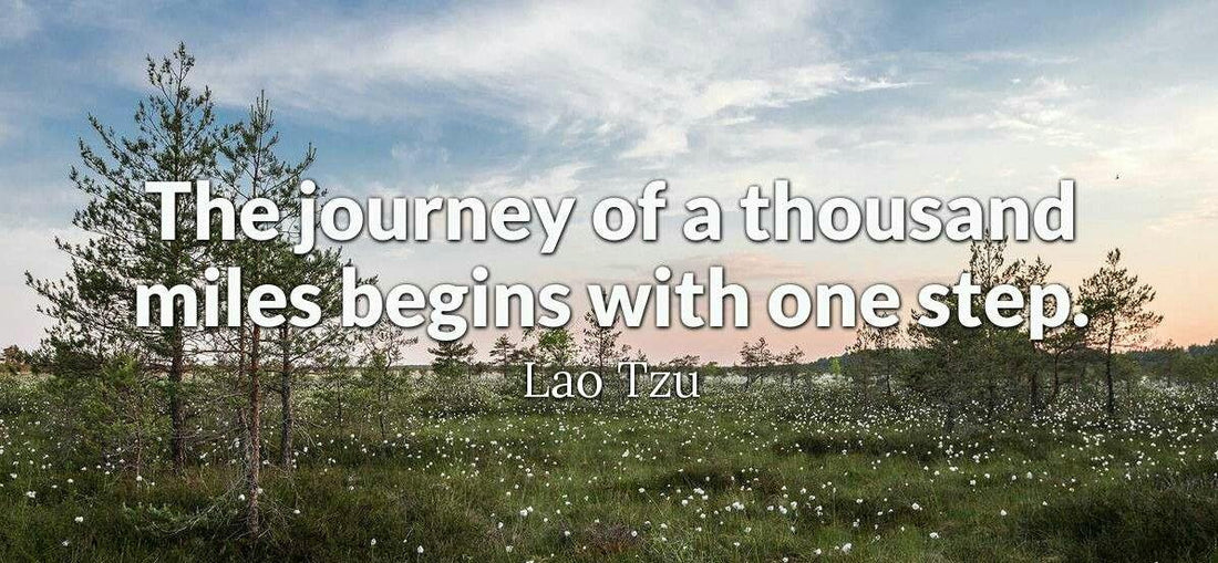 "The journey of a thousand miles begins with a single step".  - Lao Tzu. - Journey