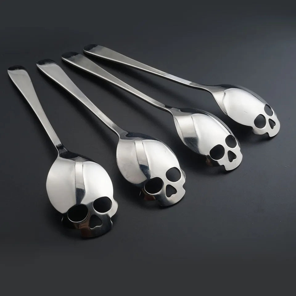 Skull Sugar Spoon, Set of 4 - JOURNEY artisan soaps & candles