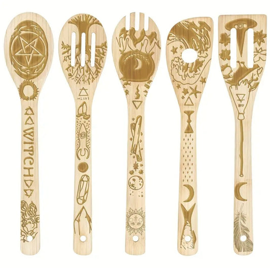 Elemental Kitchen Witchery Wooden Spoons - JOURNEY artisan soaps & candles