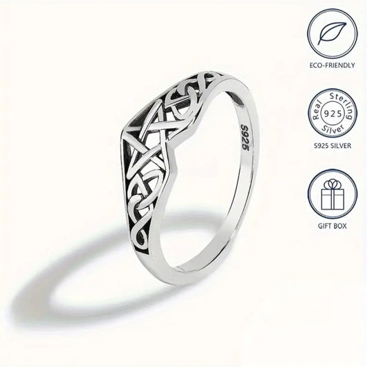 Sterling Silver Celtic Pentagram Ring