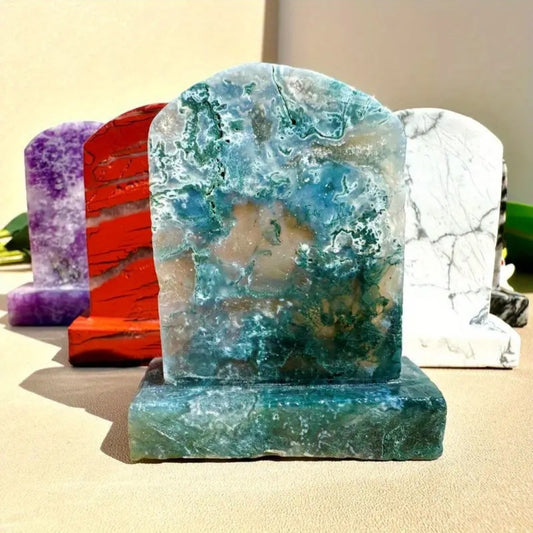 Moss Agate Tombstone - JOURNEY artisan soaps & candles