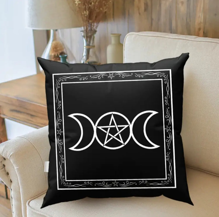 Triple Moon Pentagram Cushion Cover - JOURNEY artisan soaps & candles