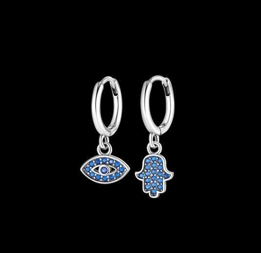 Sterling Silver Lucky Hand Hamsa Earrings - JOURNEY artisan soaps & candles