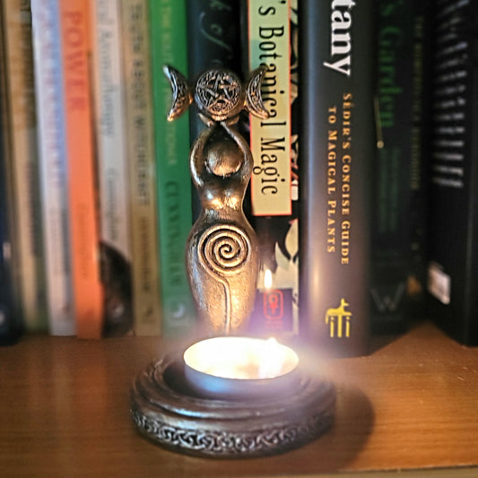 Spiral Goddess Tealight Candle Holder with 3 Free Tealight Candles - JOURNEY artisan soaps & candles