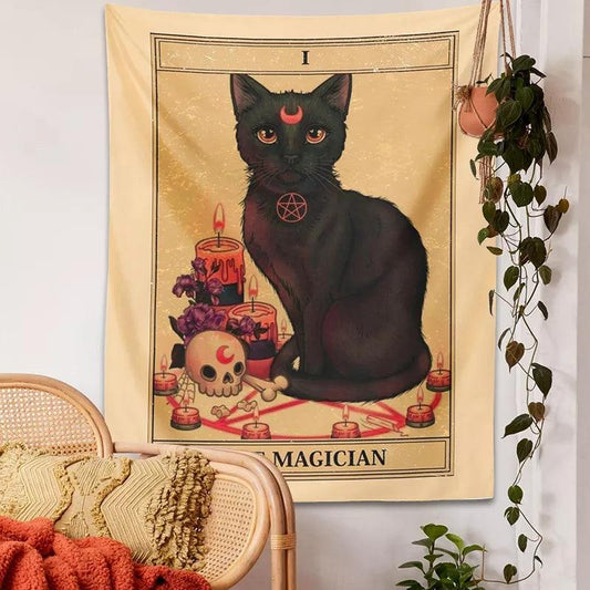 Magic Cat - The Magician Tarot Wall Hanging / Altar Cloth - JOURNEY artisan soaps & candles