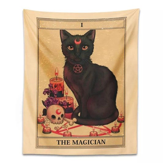 Magic Cat - The Magician Tarot Wall Hanging / Altar Cloth - JOURNEY artisan soaps & candles
