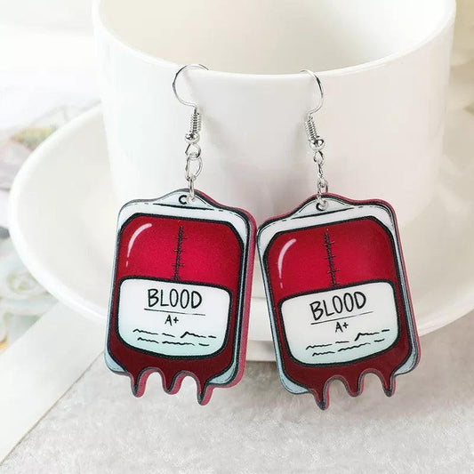 Blood Bag Earrings - JOURNEY artisan soaps & candles