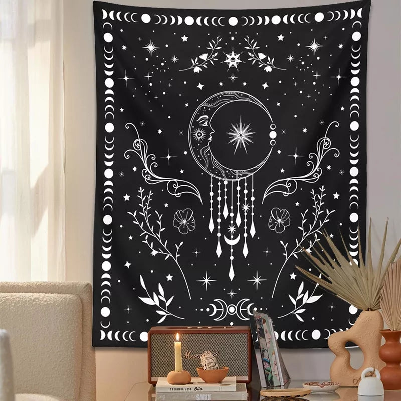 Celestial Crescent Moon Tapestry - JOURNEY artisan soaps & candles