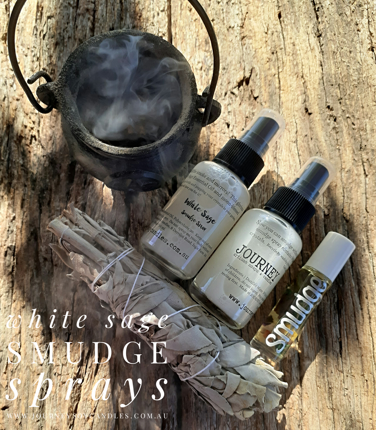 White Sage Essential Oil Smudge Spray - JOURNEY artisan soaps & candles