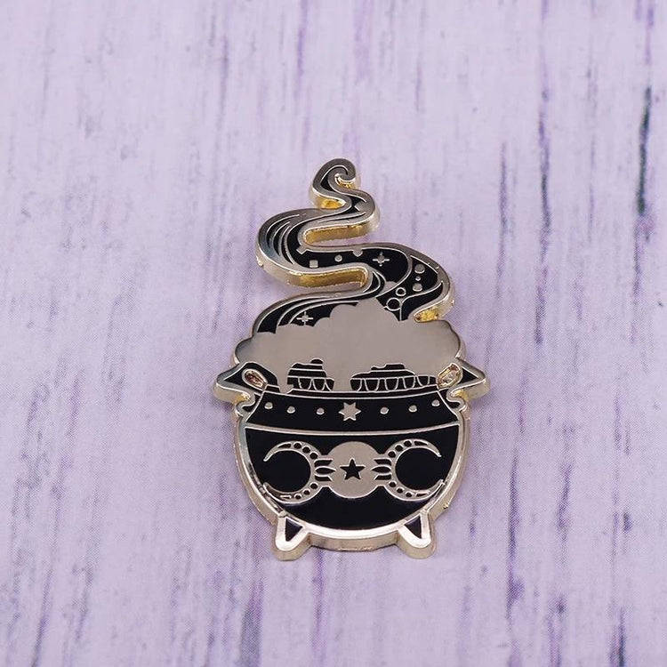 Black Magic Witchy Enamel Pin / Brooch / Badge - JOURNEY artisan soaps & candles