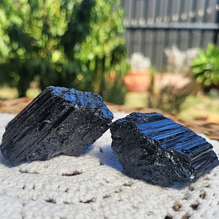 Rough Black Tourmaline - Receptive, Grounding and Positive - JOURNEY artisan soaps & candles