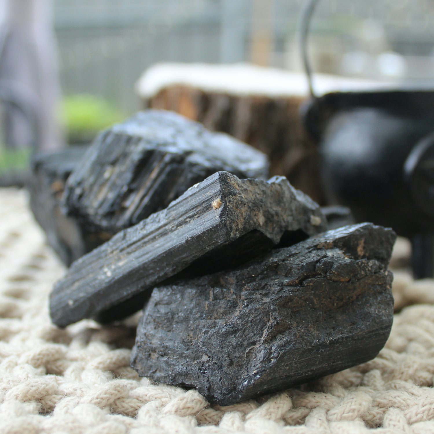 Rough Black Tourmaline - Receptive, Grounding and Positive - JOURNEY artisan soaps & candles