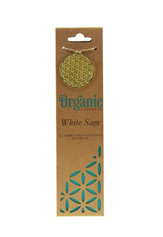 Organic Goodness Incense Cones, White Sage with Ceramic Holder - JOURNEY artisan soaps & candles