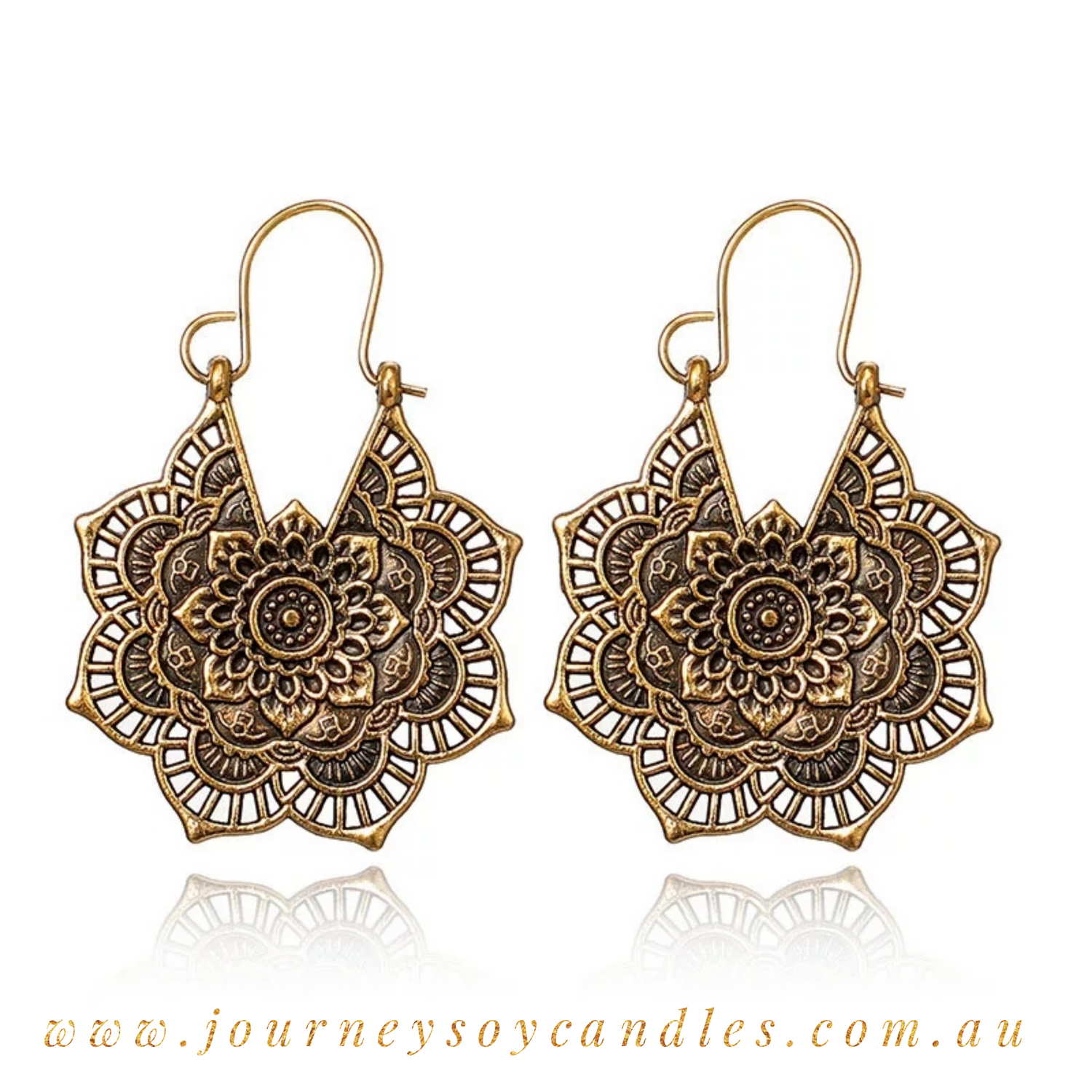 Mandala Earrings - copper & silver - JOURNEY artisan soaps & candles
