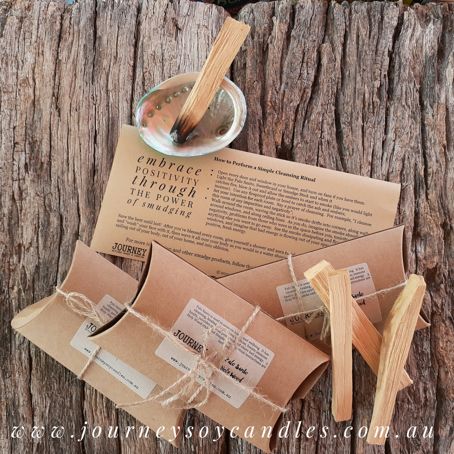Ethically-sourced Holy Wood, Palo Santo Smudge Sticks - JOURNEY artisan soaps & candles